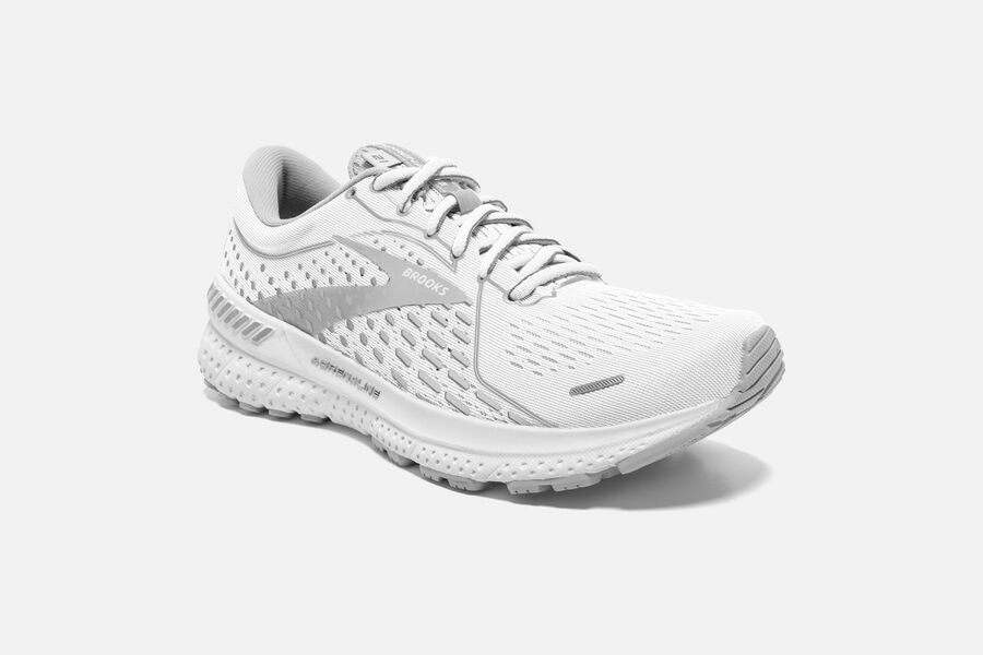 Brooks Adrenaline GTS 21 Road Running Shoes Womens White/Grey 561947-BYJ